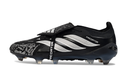 Men's Adidas Predator 26 Elite Fold-Over Tongue FG Football Boots - Black/Shadow Black/Flash Silver