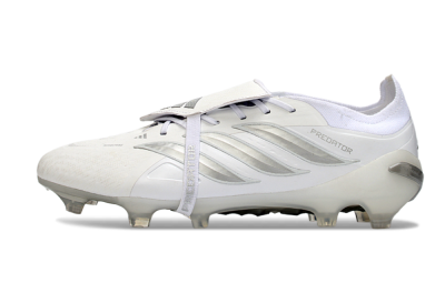Men's Adidas Predator 26 Elite Fold-Over Tongue FG Football Boots - White/Silver Shadows/Crystal White