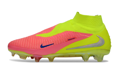 Unisex Nike Phantom 6 High Elite FG Football Boots - Pink/Neon Green/Blue