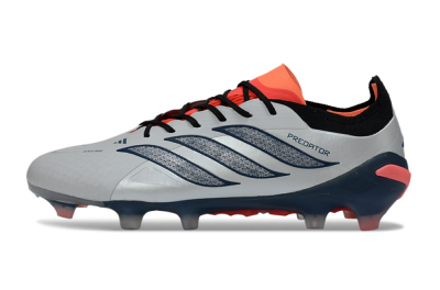 Men's Adidas Predator 26 Elite FG Football Boots - Grey/Navy Blue/Fiery Red