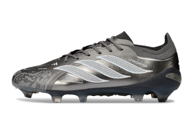 Men's Adidas Predator 26 Elite FG Football Boots - Gray/Graphite Silver/Charcoal