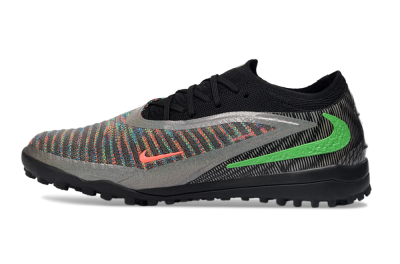 Unisex Nike Phantom 6 Low Elite TF Football Shoes - Black/Vibrant Green/Coral Red