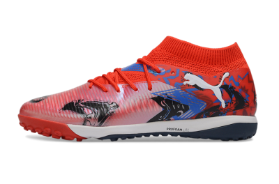 Men's Puma Future 8 Ultimate TF Football Shoes - Red/Vibrant Red/Navy Blue