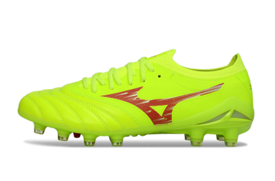 Men's Mizuno Morelia Neo 4 FG Football Boots - Lime/Electric Green/Crimson Red