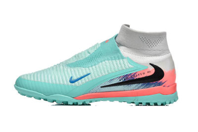Men's Nike Phantom 6 High Elite TF Football Shoes - Aqua/Coral Pink/Black