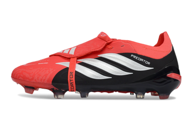 Unisex Adidas Predator 26 Elite Fold-Over Tongue FG Football Boots - Red/Fiery Red/Graphite Black