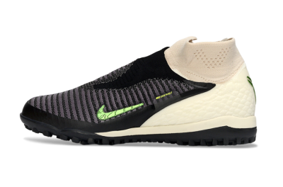 Unisex Nike Phantom 6 High Elite TF Football Shoes - Black/Electric Green/Light Tan