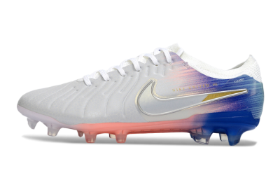 Men's Nike Tiempo Legend 10 Elite FG Football Boots - White/Coral Pink/Deep Blue