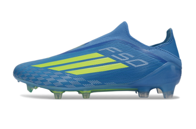 Men's Adidas F50 Elite Laceless FG Football Boots - Blue/Vibrant Blue/Electric Yellow
