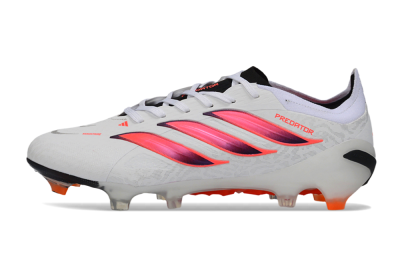 Men's Adidas Predator 26 Elite FG Football Boots - White/Vibrant Pink/Orange Flash