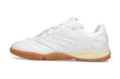 Men's Adidas Predator Precision IC Football Shoes - White/Cream Beige/Gum Brown