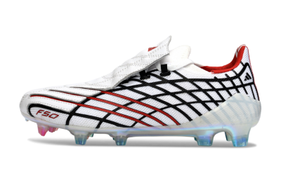Unisex Adidas F50 Spider Elite FG Football Boots - White/Dynamic Red/Black