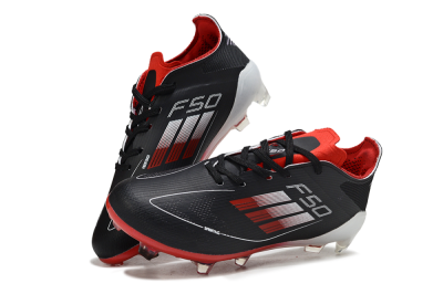Kids Adidas F50 Elite FG Football Boots - Black/Scarlet Red/White