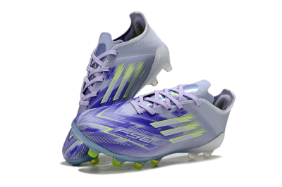 Kids Adidas F50 Elite AG Football Boots - Purple/Lime Green/Light Blue