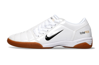 Men's Nike Total 90 III IC Football Shoes - White/Classic Black/Amber Brown