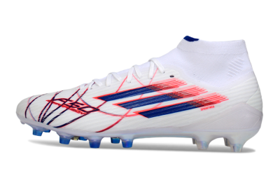 Men's Adidas F50 Elite Mid FG Football Boots - White/Electric Red/Deep Blue