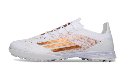 Unisex Adidas F50 Elite TF Football Shoes - White/Rose Gold/Light Grey