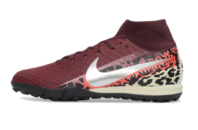Unisex Nike Air Zoom Mercurial Superfly 10 Elite TF Football Shoes - Red/Berry Red/Black Leopard