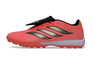 Men's Adidas Predator 26 Elite Fold-Over Tongue TF Football Shoes - Pink/Coral Blaze/Metallic Silver