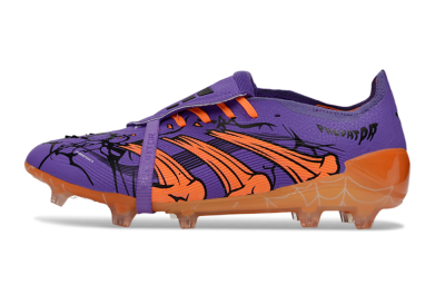 Unisex UFL x Adidas Predator 25 Elite Fold-Over Tongue FG Football Boots - Purple/Burnt Orange/Spider Black