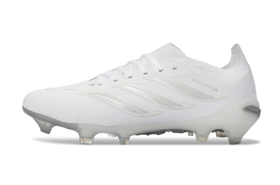 Unisex Adidas Predator 26 Elite FG Football Boots - White/Silver Mist/Cloud Grey