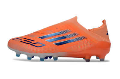 Men's Adidas F50 Elite Laceless AG Football Boots - Orange/Sky Blue/Flame Orange