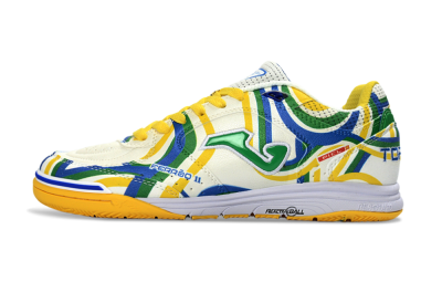 Men's Joma Top Flex IC Football Shoes - Yellow/Vibrant Green/Blue Wave