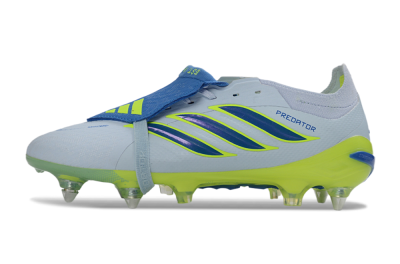 Men's Adidas Predator 26 Elite Fold-Over Tongue SG Football Boots - Blue/Electric Green/Light Blue