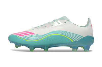 Unisex Messi x Adidas F50 Elite FG Football Boots - Aqua/Coral Twist/Neon Green