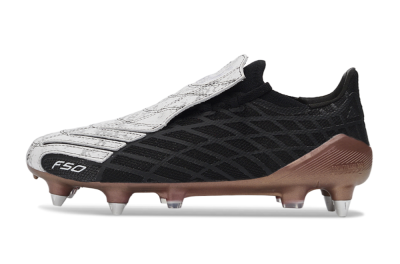 Men's Adidas F50 Spider Elite SG Football Boots - Black/Bronze/White