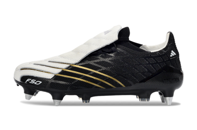 Men's Adidas F50 Spider Elite SG Football Boots - Black/Electric Gold/Classic White