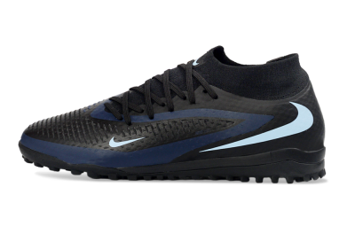 Unisex Nike Phantom 6 Elite High TF Football Shoes - Black/Midnight Blue/Sky Blue