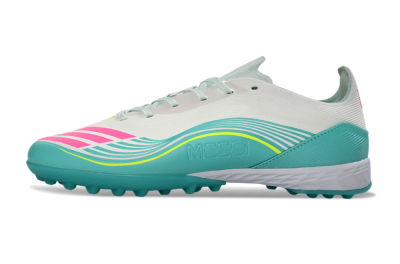 Unisex Adidas F50 Pro TF Football Shoes - Aqua/Neon Pink/Sunshine Yellow