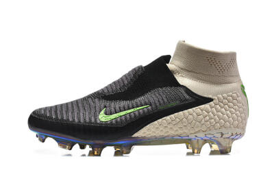 Unisex Nike Phantom 6 Elite High FG Football Boots - Black/Lime Green/Beige