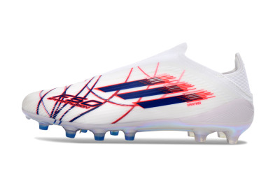Unisex Adidas F50 Elite Laceless FG Football Boots - White/Bright Red/Deep Blue