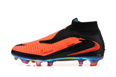 Unisex Nike Phantom 6 Elite High FG Football Boots - Orange/Neon Blaze/Rainbow Fade