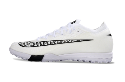 Unisex Nike Air Zoom Mercurial Vapor 16 Elite TF Football Shoes - White/Midnight Black/Sleek Silver