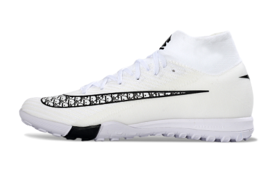 Unisex Nike Air Zoom Mercurial Superfly 10 Elite TF Football Shoes - White/Midnight Black/Soft Grey