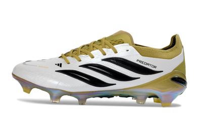 Unisex Adidas Predator 26 Elite FG Football Boots - White/Gold/Black