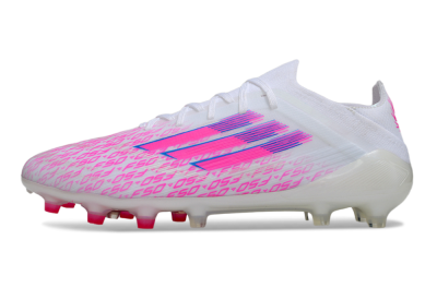 Men's Adidas F50 Elite AG Football Boots - White/Neon Pink/Blue