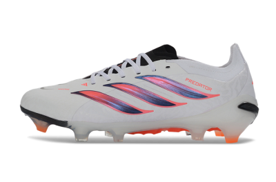 Unisex Adidas Predator 26 Elite FG Football Boots - White/Electric Orange/Black