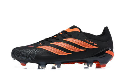 Men's Adidas Predator 26 Elite FG Football Boots - Black/Vibrant Orange/Shadow Black