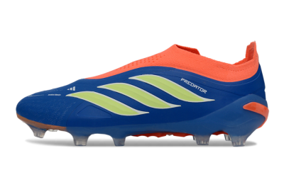 Men's Adidas Predator 26 Elite Laceless FG Football Boots - Blue/Bright Orange/Lime Green