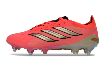 Men's Adidas Predator 26 Elite SG Football Boots - Pink/Fluorescent Pink/Metallic Silver
