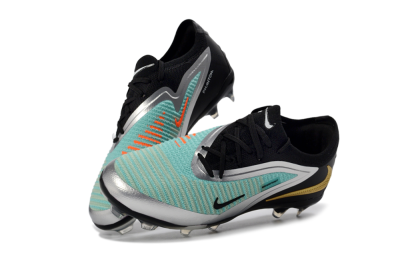 Men's Nike Phantom 6 Elite Low FG Football Boots - Aqua/Metallic Silver/Black