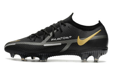 Men's Nike Phantom GT 2 FG Football Boots - Black/Silver/Gold