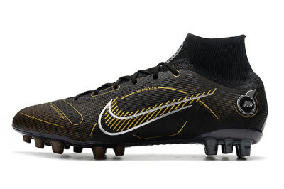 Men's Nike Mercurial Superfly 8 Elite AG Football Boots - Black/Gold/White