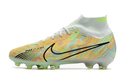 Men's Nike Air Zoom Mercurial Superfly 9 Elite AG Football Boots - White/Green/Orange