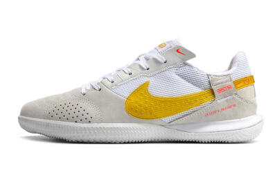 Men's Nike Streetgato IC Football Shoes - Grey/White/Yellow