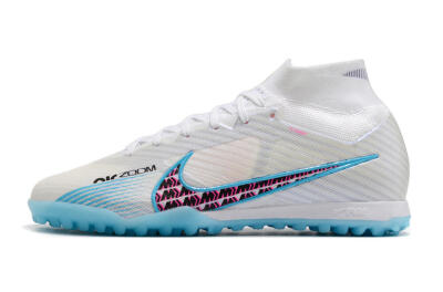 Men's Nike Air Zoom Mercurial Superfly 9 Elite TF Football Shoes - White/Blue/Pink